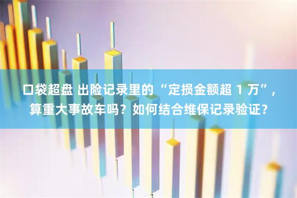 口袋超盘 出险记录里的 “定损金额超 1 万”，算重大事故车吗？如何结合维保记录验证？