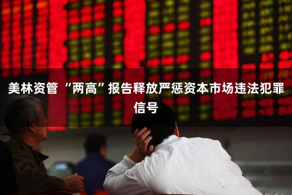 美林资管 “两高”报告释放严惩资本市场违法犯罪信号